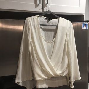 Ivory wrap blouse